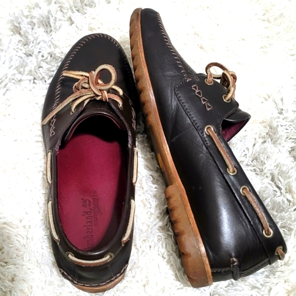 Vintage Timberland Women's Leather Boat  Loafers Shoes Size 8 W - Picture 5 of 12